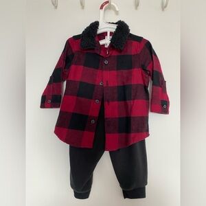 Cozy Carter’s 6M Plaid Flannel Shacket & Pants Set